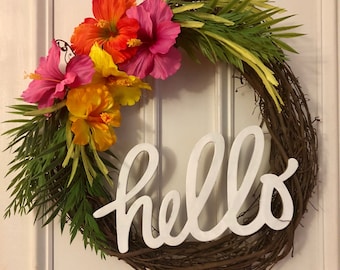 Aloha hibiscus wreath