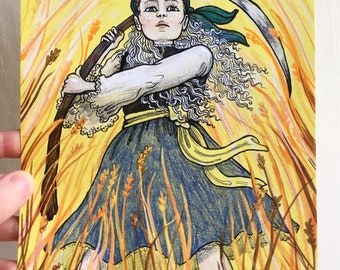 Poludnitsa Lady Midday slavic goddess original illustration