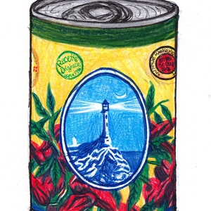 Étain de Harissa illustration originale de dessin