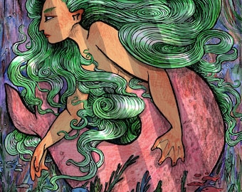 Mermaids from Mythology mermay A6 prints