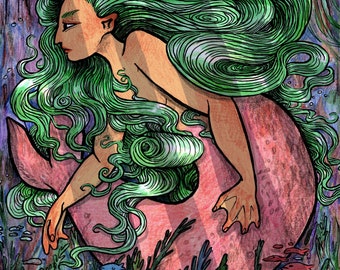 Mermaids from Mythology mermay A6 prints