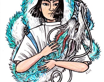 Haku original illustration drawing