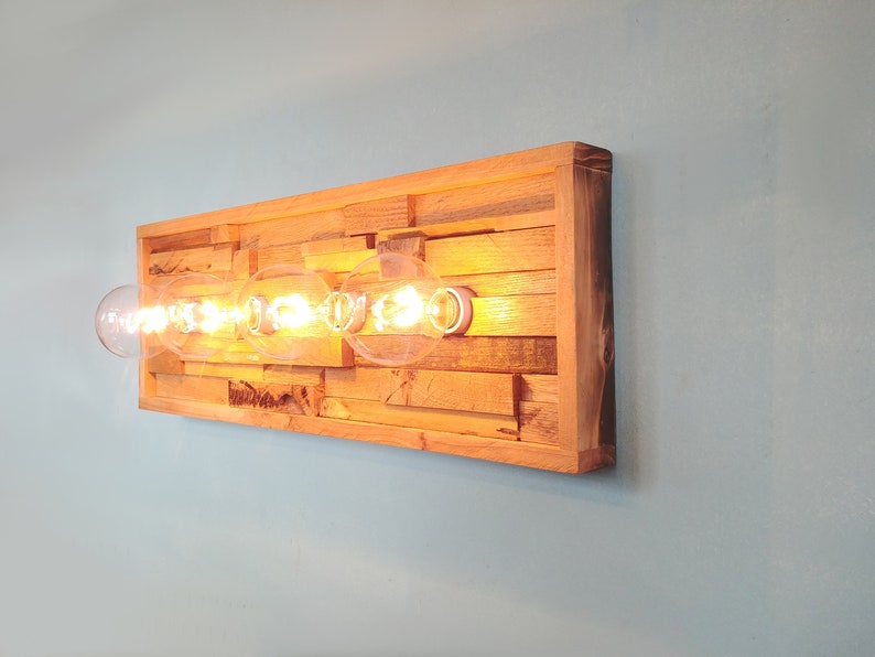 Vanity Light Bathroom Light Fixture Reclaimed Wood Scrap Etsy