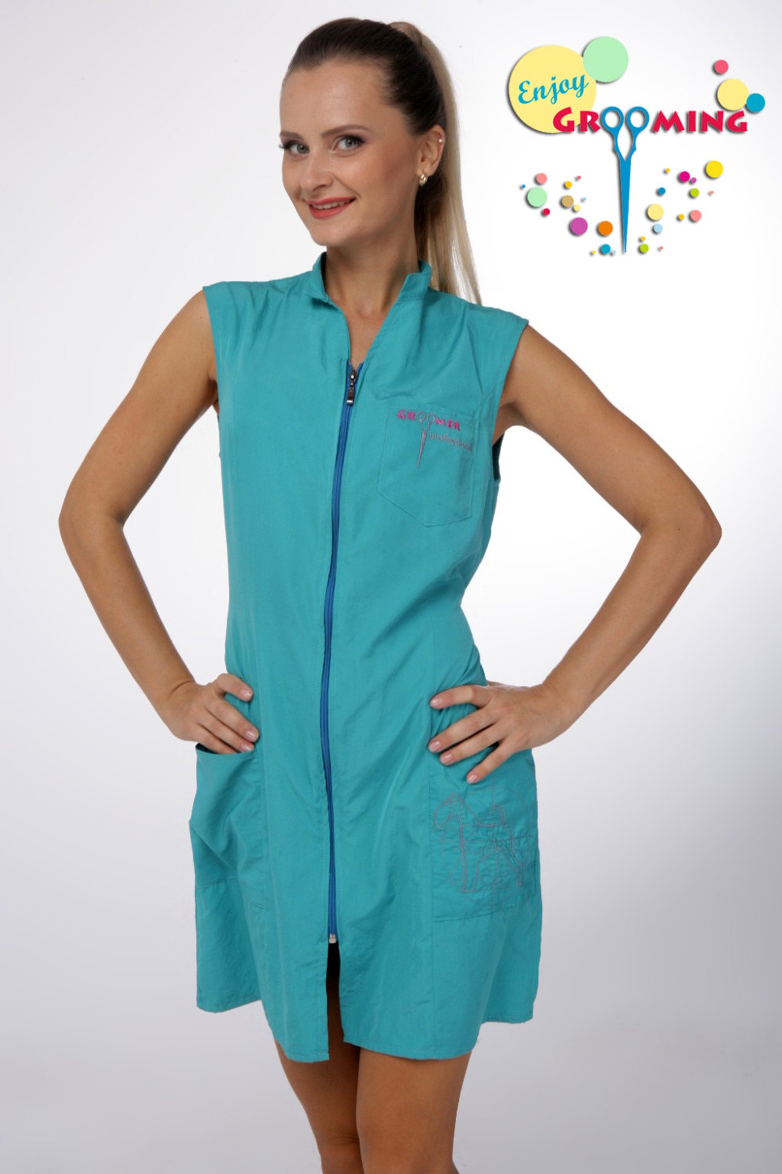 Dog Groomer Tunic PRETTY sleeveless Grooming clothing Dog Etsy