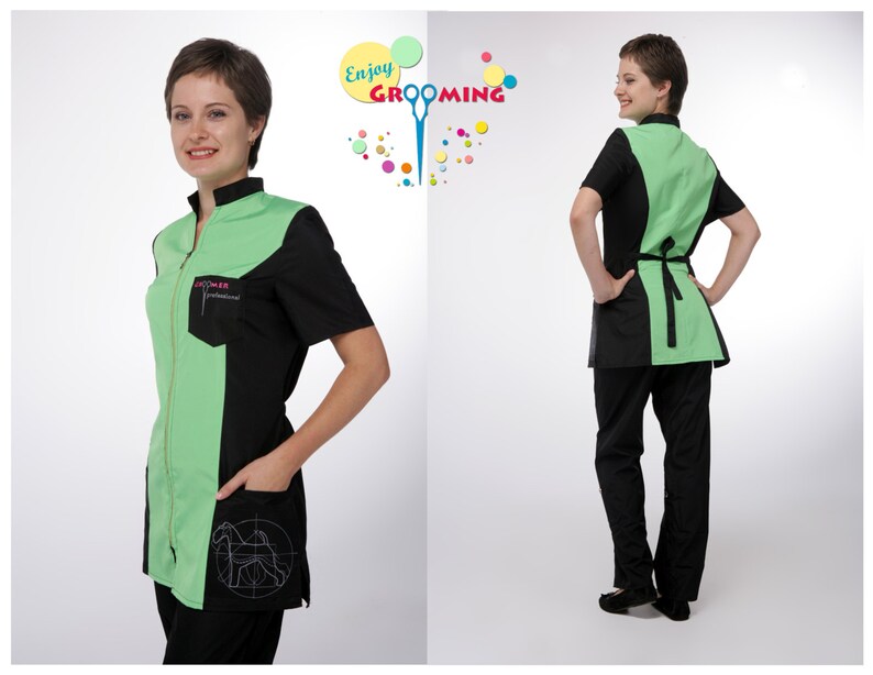 Plus Size Dog Grooming Smock for women COMBI Groomer apparel Etsy