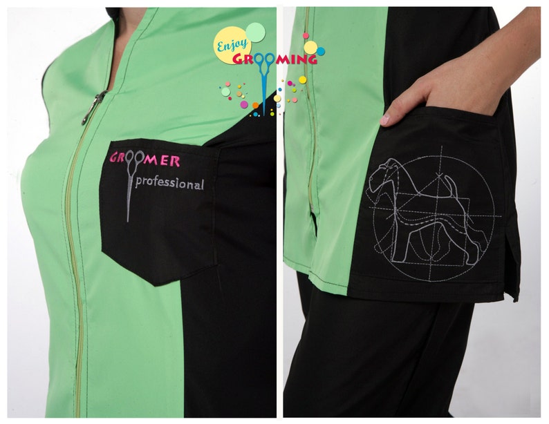 Plus Size Dog Grooming Smock for women COMBI Groomer apparel Etsy