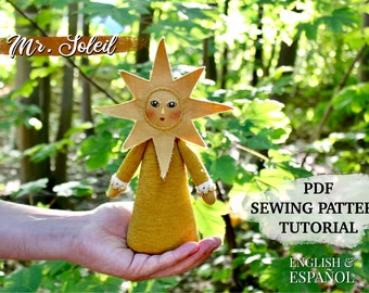 Sun Doll PDF Pattern Sewing Tutorial - Art Doll - English & Español