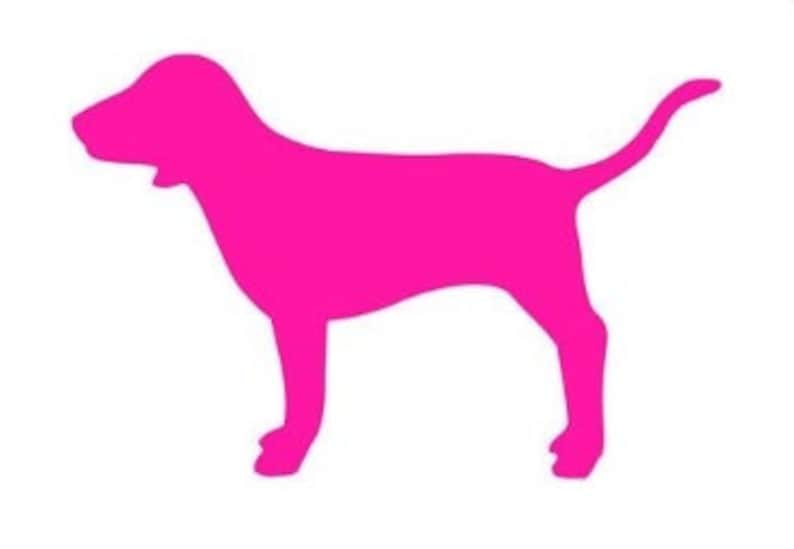 PINK Dog Vinyl Sticker Logo Victoria Secret Window Laptop Car Emblem Etsy