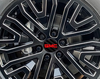Black Carbon Fiber Front Grill Emblem Overlay Decal For 07-17 GMC Sierra Yukon