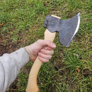 Hand Forged Carving Axe Sloyd Greenwood Carving 1080 High Carbon Steel, Ash Wood Handle image 1