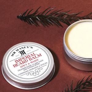 Beard Balm with Sandalwood Essential Oil All Natural Vegan Beard Care, Beard Softener, Beard Grooming, Beard Moisturizer, Men&#39;s Grooming
