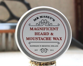 Mustache Moustache Wax All Natural Vegan Cruelty Free Hand Crafted For Perfect Styling and Twiddling