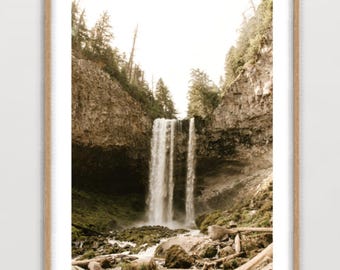 Vallende print | Kunst aan de muur waterval, Oregon landschap kunst aan de muur, Oregon kunst aan de muur, waterval fotografie, PNW waterval decor