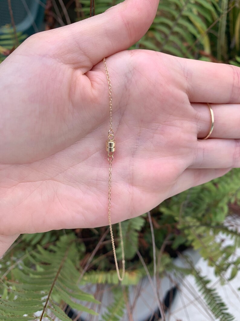 14k Gold Chain Choker Necklace 14k Solid Gold Clasp Etsy