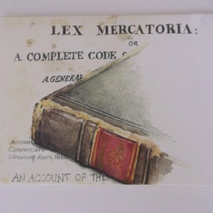 Greeting card. Library book 1813 Lex Mercatoria