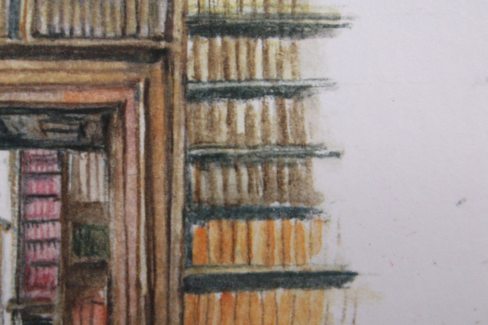 Greeting Card. Library Books and Shelves. Looking Through the Door Etsy Australia
