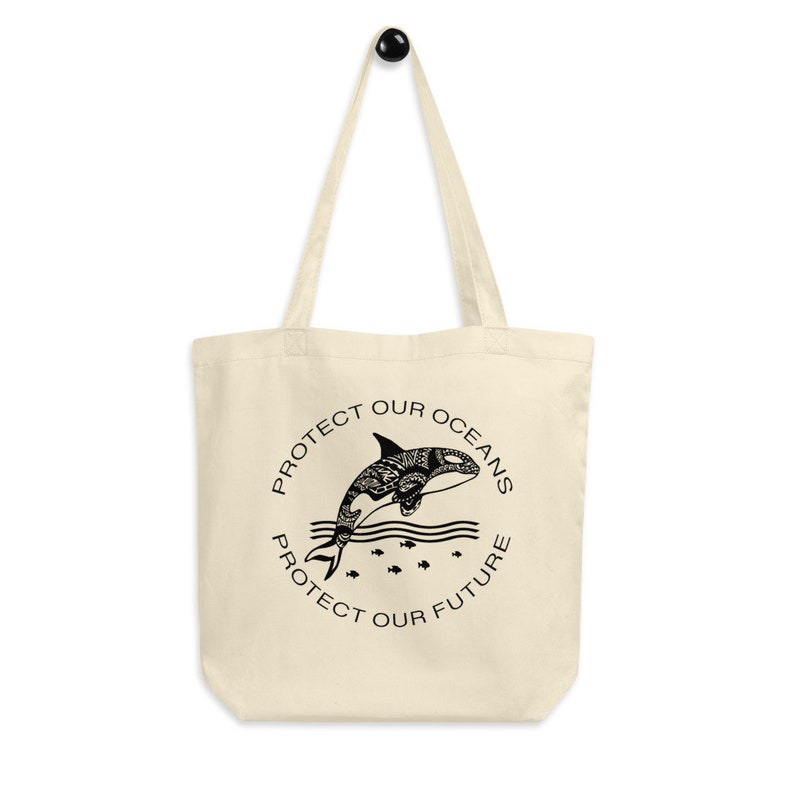 PROTECT OUR OCEANS Organic Cotton Eco Tote Bag