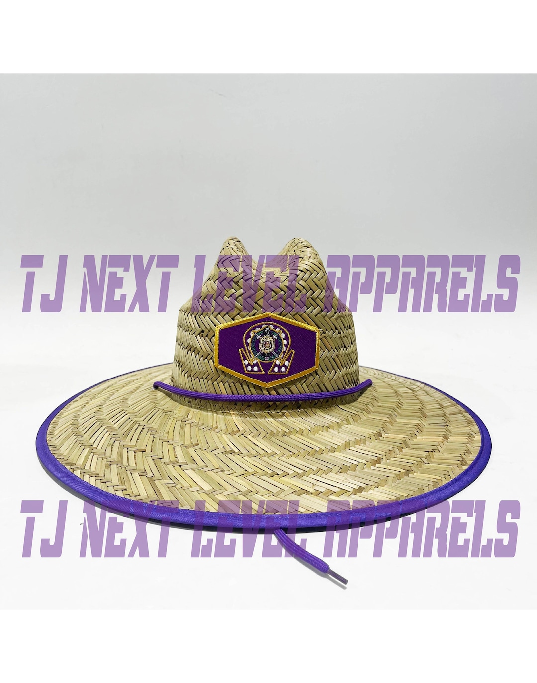 Omega Psi Phi Straw Hat With Gold Pattern Underneath Hat Etsy