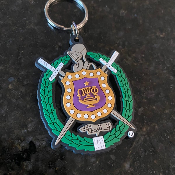 Omega Psi Phi Shield Keychain