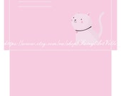 Envelope and Letter Paper Set "Cute Cat" for paper printing