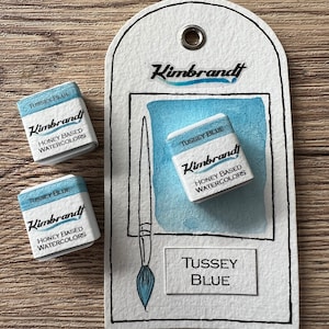 Aquarelle faite main bleu Tussey (demi-moule)