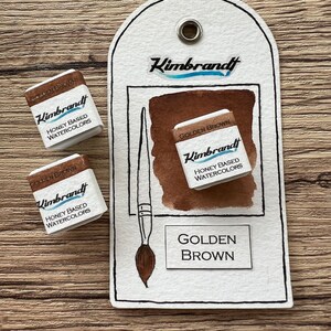 Golden Brown Handmade Watercolor Paint (Half Pan)
