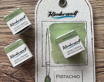 Pistachio Handmade Watercolor Paint (Half Pan)
