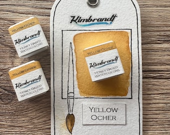 Yellow Ocher Handmade Watercolor Paint (Half Pan)