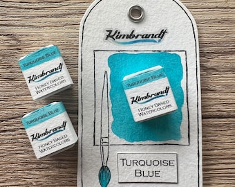 Türkisblaue handgemachte Aquarellfarbe