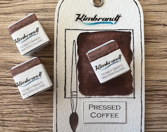 Pressed Coffee Handmade Watercolor Paint (Half Pan)