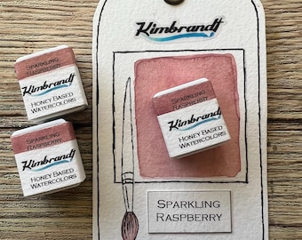 Sparkling Raspberry Handmade Watercolor Paint (Half Pan)