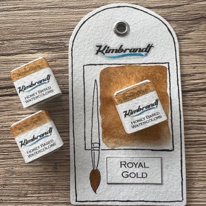 Royal Gold Handmade Watercolor Paint (Half Pan)