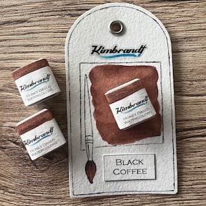 Black Coffee Handmade Watercolor Paint (Half Pan)
