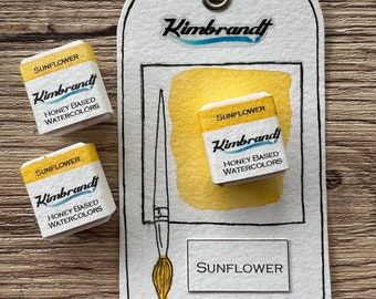 Sunflower Handmade Watercolor Paint (Half Pan)