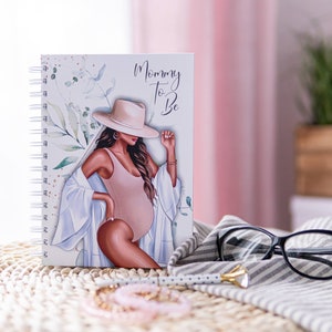 Pregnancy Journal And Memory Book, Mommy To Be Pregnancy Planner, Pregnancy Gift, Mom to be Diary, Feminine Planner, Brown Pregnant