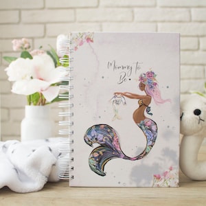 Mermaid Pregnancy Journal And Memory Book, Purple Pregnancy Planner, Pregnancy Gift, Mom to be Diary