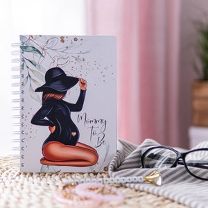 Pregnancy Journal And Memory Book, Mommy To Be Pregnancy Planner, Pregnancy Gift, Mom to be Diary, Feminine Planner, Brown Hair