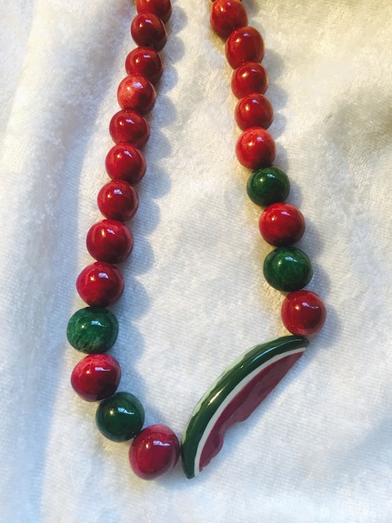 FUN FRUIT:  Vintage Flying Colors Ceramic Necklace