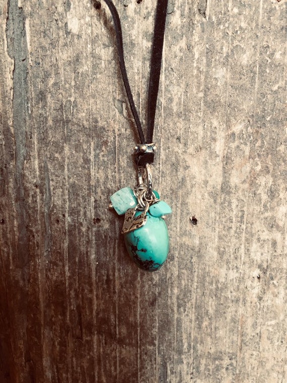 TURQUOISE TALISMAN - Vintage Turquoise and Leathe… - image 5