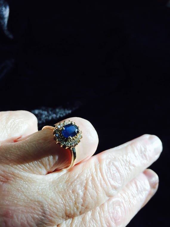 SUCH A SAPPHIRE - Lovely Vintage Sapphire and Dia… - image 7