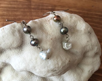 PRETTY PEARLS - Pearl and Sterling Silver Dangles