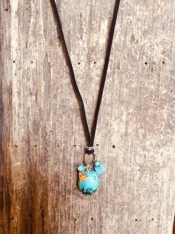 TURQUOISE TALISMAN - Vintage Turquoise and Leathe… - image 1