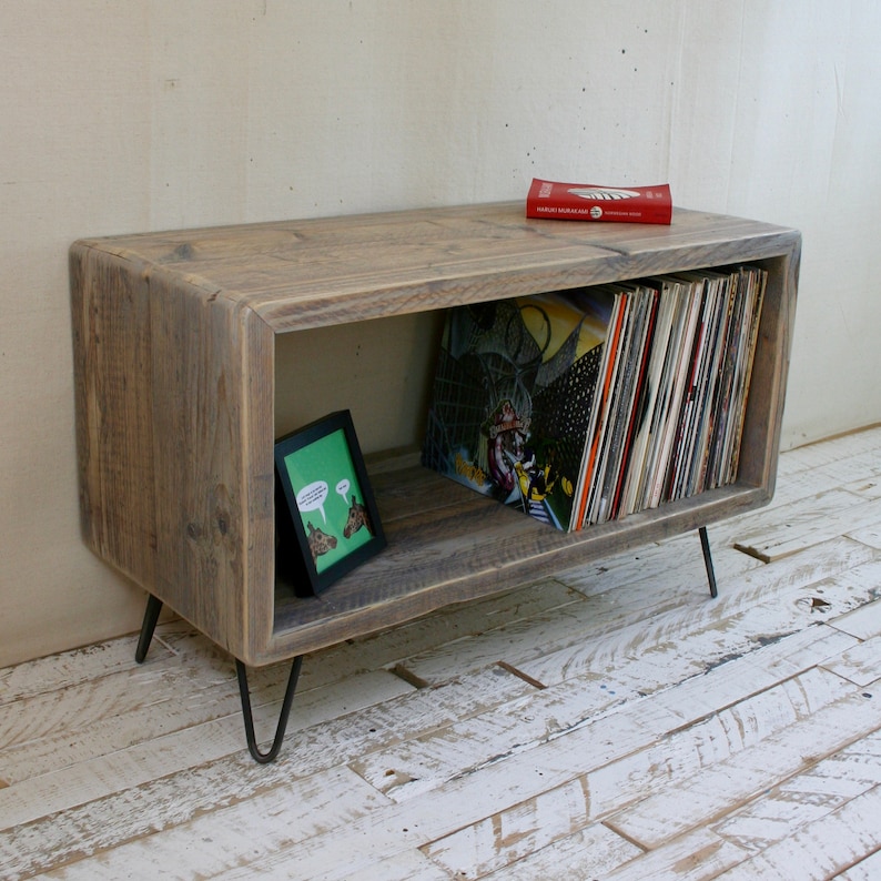 Reclaimed Wood Record Player Stand TV Unit Vinyl Turntable Etsy