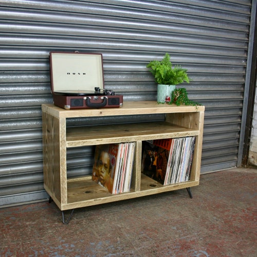 Record Player Stand TV Unit or Sideboard Made From Solid Wood Etsy UK
