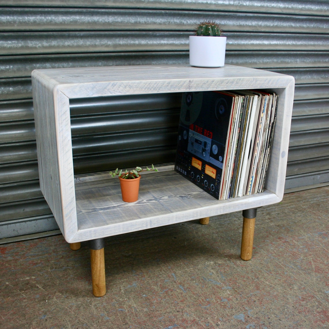 Reclaimed Wood Record Player Stand TV Unit Vinyl Turntable Etsy