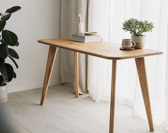 Solid Oak Desk With Rounded Corners - The Bellevue