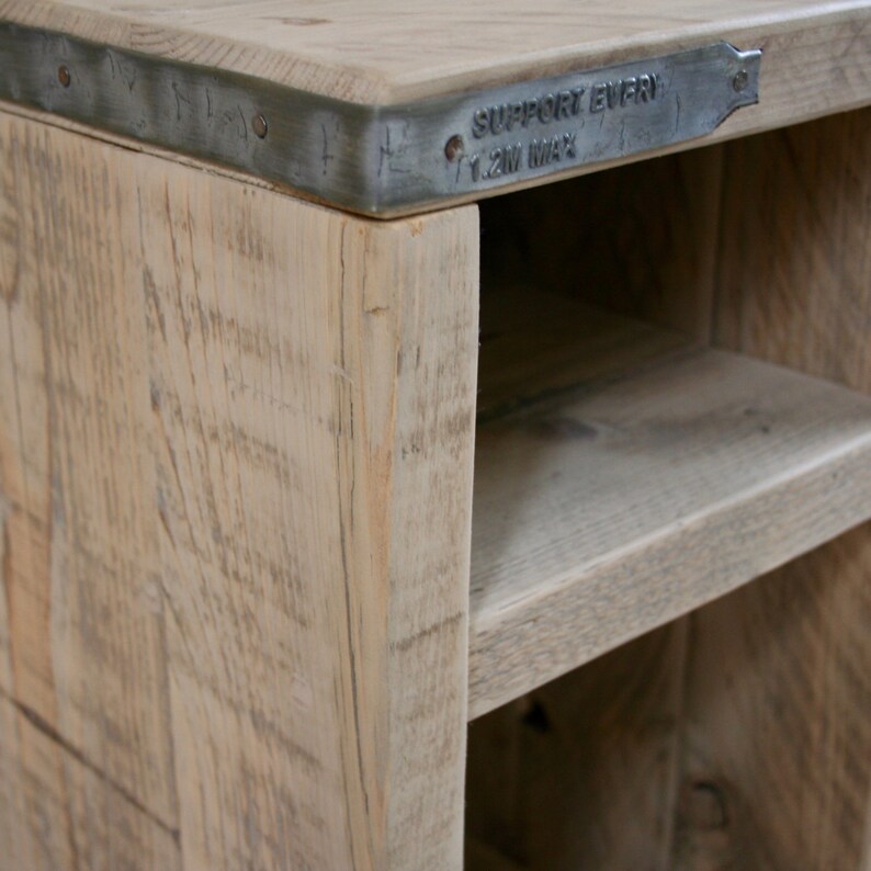 Reclaimed Wood Grey Wash Side Table Etsy