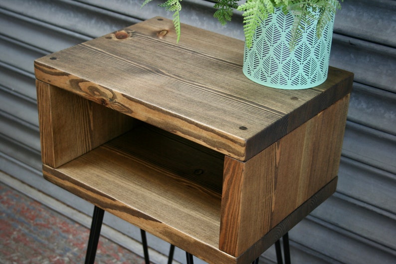 Hairpin Leg Bedside Table Side Table or Night Stand Etsy UK