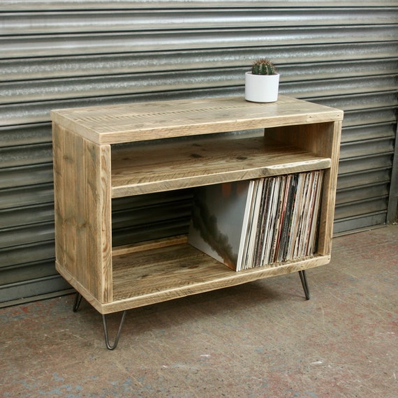 Record Player Stand Tv Unit Or Sideboard Made From Reclaimed Etsy