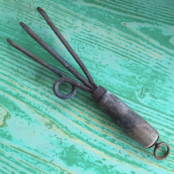 Antique Garden Hand Tool, Rustic Garden Hand Tool, Garden Fork, Heavy Duty Iron Contruction